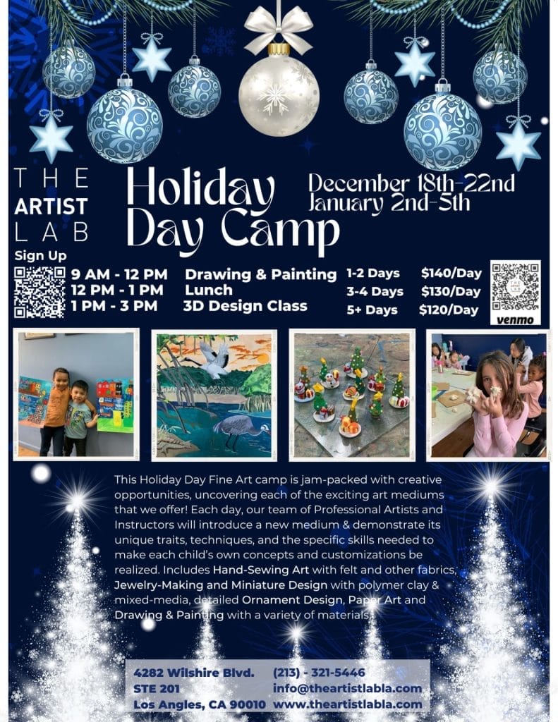 Winter Art Camp for kids in Los Angeles